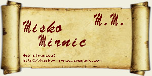 Miško Mirnić vizit kartica